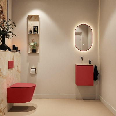 MONDIAZ TURE-DLUX 40cm toiletmeubel Fire. EDEN wastafel Frappe positie links. Zonder kraangat.