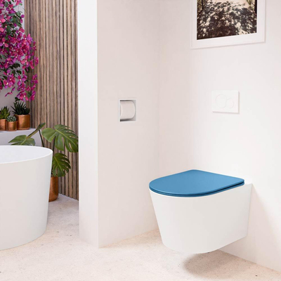 MONDIAZ LAVIE wandclosetpack - 36x53cm - diepspoel - rimless - Talc (offwhite) - softclose - quick-release - toiletzitting - Jeans (blauw)