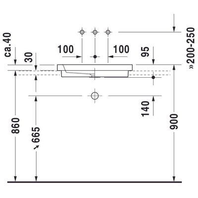 Duravit 2nd floor opbouw wastafel 58x41,5 cm. zonder overloop wit