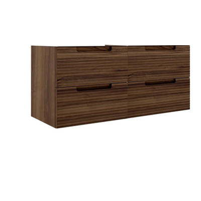 Adema Prime Balance Wastafelonderkast - 120x55x44.9cm - 4 lades - Geintegreerde greep - MDF - Noten