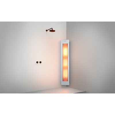 Sunshower Round Plus L infrarood + UV licht opbouw incl. installatieset hoek 185x33x25cm full body inclusief 5 jaar garantie White