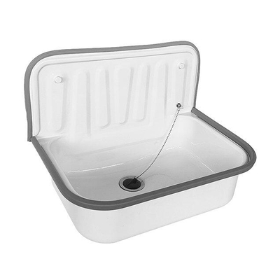 Xellanz Uitstortgootsteen - 50.5x33x37cm - plaatstaal - glans wit