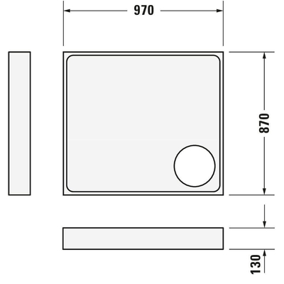 Duravit Starck Slimline douchebak acryl rechthoekig 100x90x5cm wit