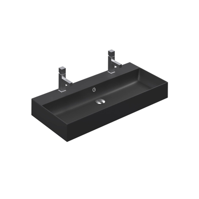 Thebalux Aura, 100cm, wastafel 2x kr gat, keramiek