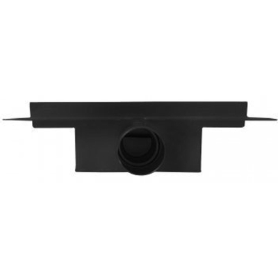 Wiesbaden doucheput met flens en zijuitlaat 20x20 cm mat zwart