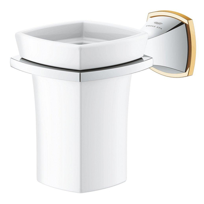 Grohe Grandera Bekerhouder - met glas - wandmontage - chroom/goud