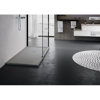 Novellini Olympic Plus douchebak acryl rechthoekig 140x75x4.5cm incl. sifon grijs