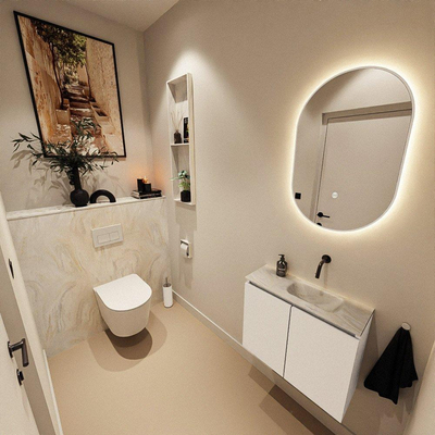 MONDIAZ TURE-DLUX 60cm toiletmeubel Talc. EDEN wastafel Ostra positie rechts. Zonder kraangat.