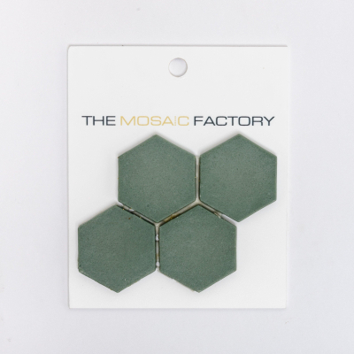 SAMPLE The Mosaic Factory Valencia mozaïektegel 4.3x4.9x0.5cm hexagon khaki mat voor wand en vloer en voor binnen en buiten vorstbestendig