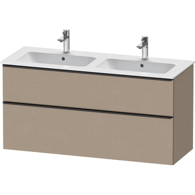 Duravit D-Neo wastafelonderkast 128x62.5x46.2cm 2 lades Linnen Mat