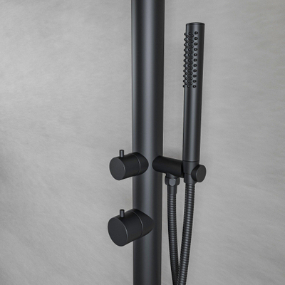 Fortifura Outdoor Deluxe Vrijstaande Buitendouche - RVS 316 - handdouche - regendouche - mat zwart