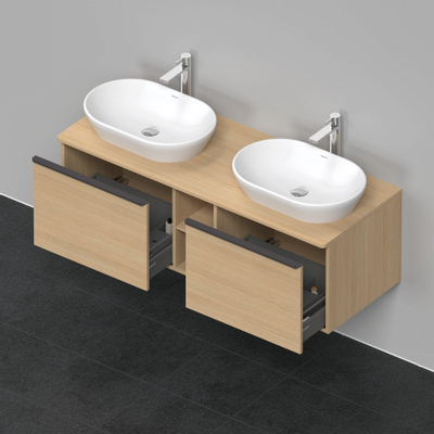 Duravit D-Neo wastafelonderkast 140x45.9x55cm 2 lades Natuur eiken Mat