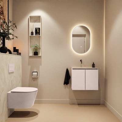 MONDIAZ TURE-DLUX 60cm toiletmeubel Rosee. EDEN wastafel Ostra positie links. Zonder kraangat.