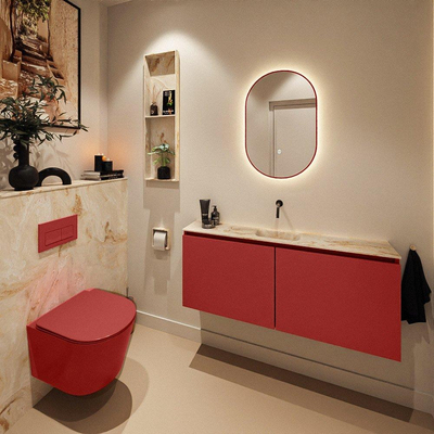 MONDIAZ TURE-DLUX 120cm toiletmeubel Fire. EDEN wastafel Frappe positie midden. Zonder kraangat.