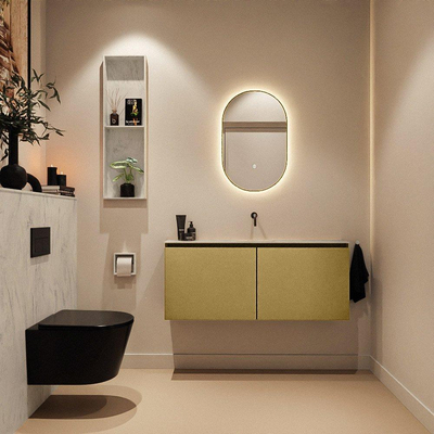 MONDIAZ TURE-DLUX 120cm toiletmeubel Oro. EDEN wastafel Opalo positie midden. Zonder kraangat.