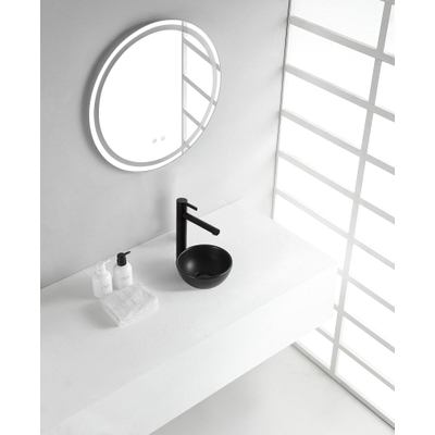 Wiesbaden Consilio waskom rond 20 x 9 cm keramiek mat zwart