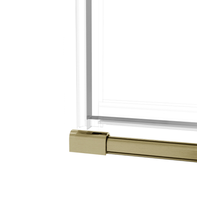 Fortifura Galeria Douchecabine - 90x80x200cm - scharnieren - deurgreep - stabilisatiestang - vlak - helder veiligheidsglas - Geborsteld messing PVD (Goud)