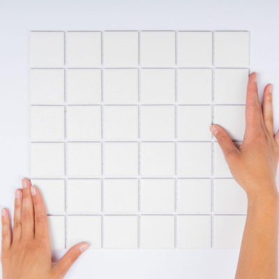 The Mosaic Factory London mozaïektegel - 30.9x30.9cm - wand en vloertegel - Vierkant - Porselein Super White Mat