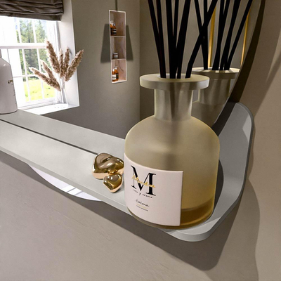 Mondiaz SPOT Badkamerspiegel - rond 70cm - spiegelplanchet - kleur Linen