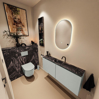 MONDIAZ TURE-DLUX 120cm toiletmeubel Greey. EDEN wastafel Lava positie midden. Met 1 kraangat.