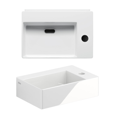 Clou Flush fontein 35.5x24.5cm inclusief plug met kraangat keramiek glanzend wit