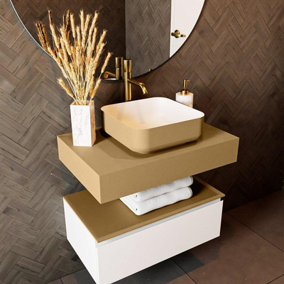 Mondiaz TOP 46 Vrijhangend Topblad - 70x46x12cm - geschikt voor waskom - Solid surface - Oro