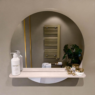 Mondiaz SPOT Badkamerspiegel - rond 60cm - spiegelplanchet - kleur Rosee