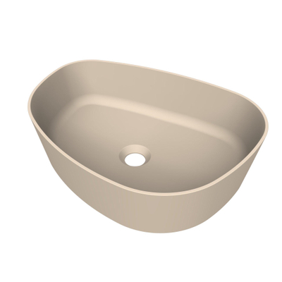 Arcqua Rocker waskom - opbouw - organisch links - 50x37cm - mat zand