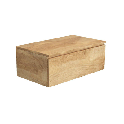 Arcqua Living Onderkast - 80x46x30cm - 1 lades - greeploos - gemelamineerd spaanplaat - oak natural