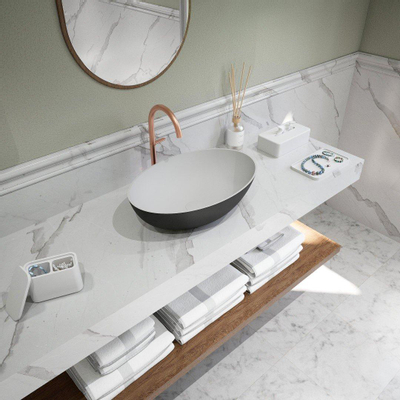 Ideavit Solidthin waskom - 50x50x14.5cm - Solid surface - Ovaal - Mat Zwart