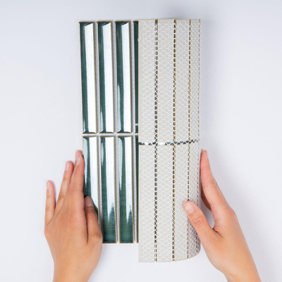 The Mosaic Factory Sevilla mozaïektegel - 29.6x29.9cm - wandtegel - Rechthoek - Porselein Forest Green Glans