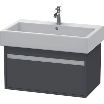 Duravit Ketho Wastafelonderkast 75x44x41cm 1 lade Standaard greep met softclose spaanplaat Grafiet Mat