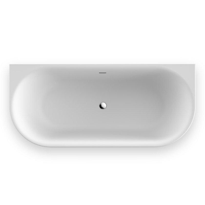 Plieger Kansas Halfvrijstaand bad - 180x80x60cm - met slotoverloop - met af- en overloopgarnituur - met poten - acryl - mat wit