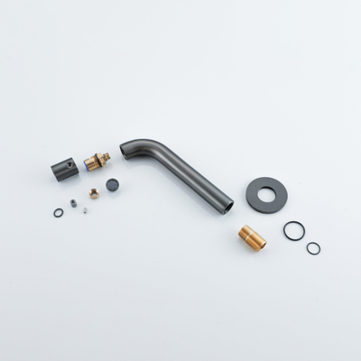 Fortifura Calvi Fonteinkraan - inbouw - uitloop 19.5cm - inkortbaar - Geborsteld Gunmetal PVD OUTLETSTORE