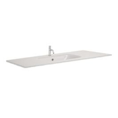 Crosswater Glide II Wastafel inbouw - 100x45cm - 1 kraangat - glas - Ice White