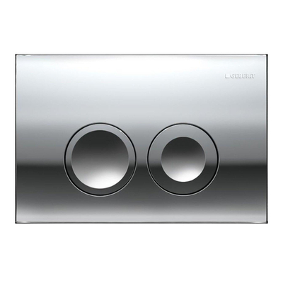 Geberit Delta21 bedieningsplaat, 2-toets spoeling frontbediening voor toilet 24.6x16.4cm chroom OUTLET