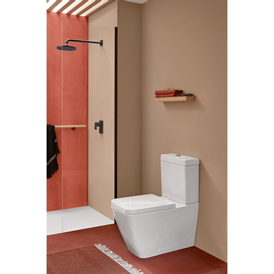 Villeroy & Boch Venticello closetzitting met deksel met softclose en quick release RVS/stone white