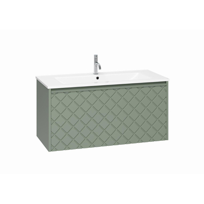 Crosswater Vergo Wastafelonderkast - 99.8x47.6x45.5cm - softclose - MDF Sage Green