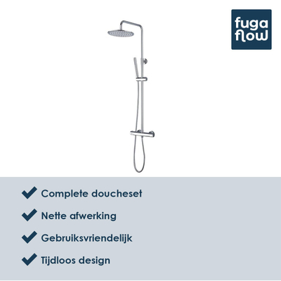 FugaFlow Venteira – Regendoucheset – Douche – Thermostaatkraan - Chroom