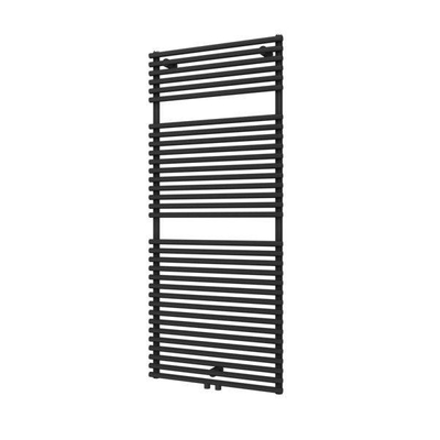 Plieger Florian Nxt M designradiator enkel horizontaal met middenaansluiting 1406x600mm 881W zwart grafiet (black graphite)