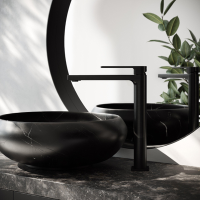 Hotbath Gal Verhoogde wastafelmengkraan zonder waste Geborsteld Gunmetal PVD