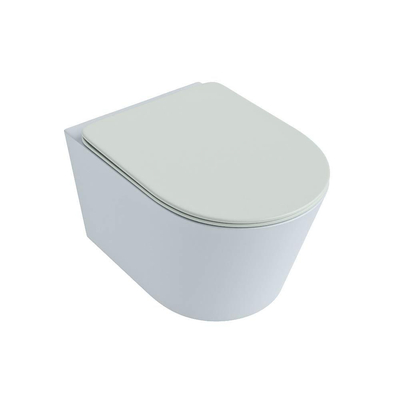 MONDIAZ LAVIE wandclosetpack - 36x53cm - diepspoel - rimless - clay (blauw) - softclose - quick-release - toiletzitting - Greey (grijs)