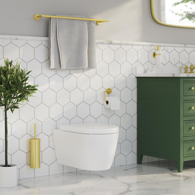 Smedbo Home Toiletrolhouder - zonder klep - geborsteld messing