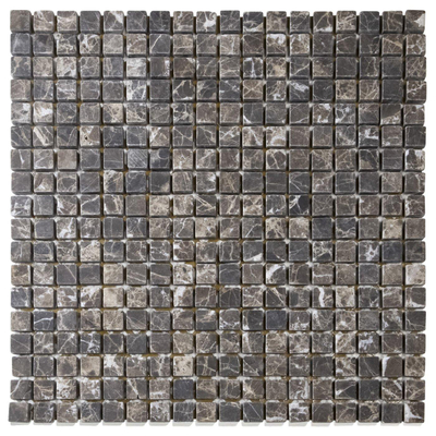 The Mosaic Factory Natural Stone mozaïektegel - 30.2x30.2cm - wand en vloertegel - Vierkant - marmer - mat maronne (grijs)