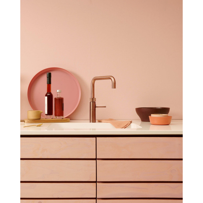 Quooker Fusion Square kokendwaterkraan - draaibare uitloop - PRO3 reservoir - Warm / kokend water - rosé koper