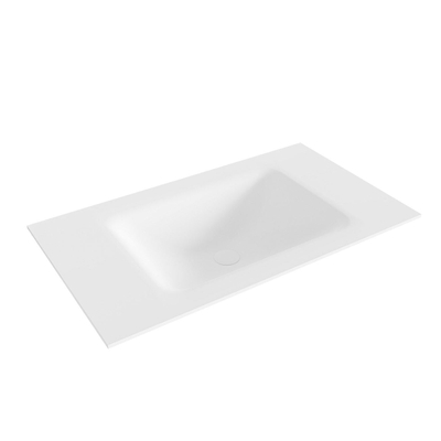 Mondiaz CLOUD wastafel - 80cm - inbouw - wasbak midden - solid surface Talc