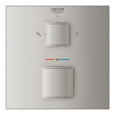 Grohe Grohtherm Cube Mengkraan inbouw - 2 knoppen - mengkraan - supersteel