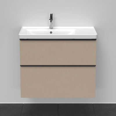 Duravit D-Neo wastafelonderkast 78.4x62.5x45.2cm 2 lades Linnen Mat