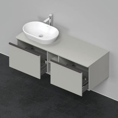 Duravit D-Neo wastafelonderkast 140x45.9x55cm 2 lades Betongrijs Mat