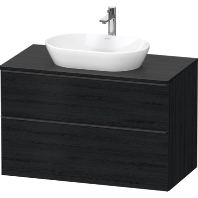 Duravit D-Neo wastafelonderkast 100x66.4x55cm 2 lades Eiken (zwart) Mat